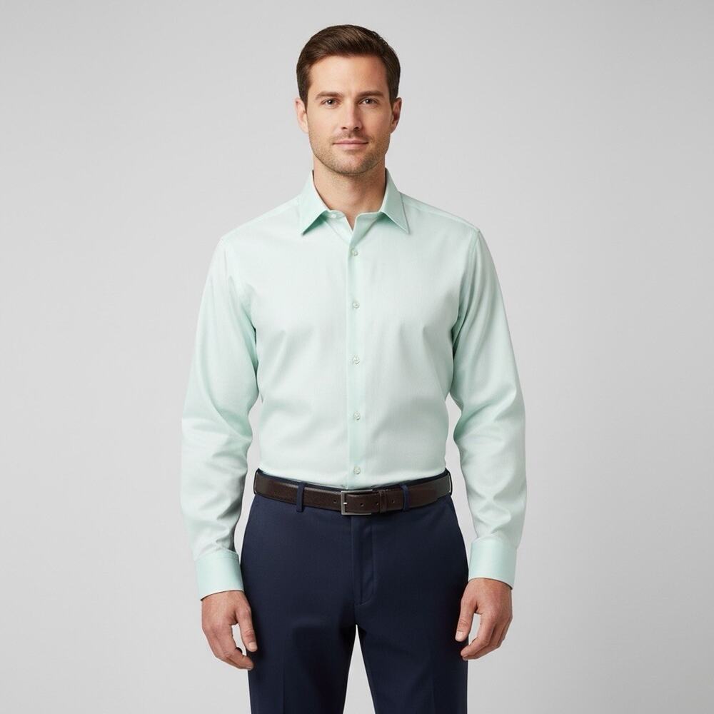 Club Room Men’s Dress Shirt L Mint Green Quiet Luxury Officecore Business Casual